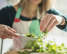 Woman making a salad